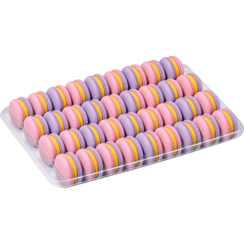Makaroniki francuskie (różowy/fioletowy) LAWENDA  Z  MARAKUJĄ  36 szt.