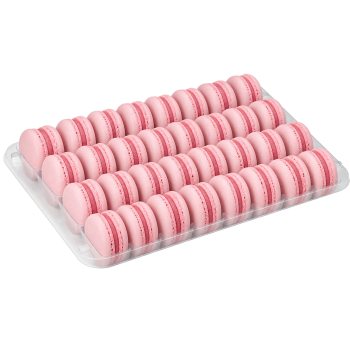 Makaroniki francuskie  (blady różowy) MALINA Z RÓŻĄ 36 szt.