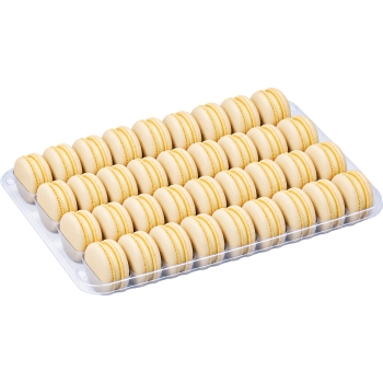 Makaroniki francuskie (blady pomarańczowy) WANILIOWE 36 szt.